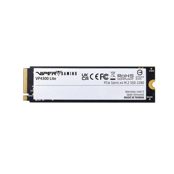 Patriot vp4300 lite 4 tb ssd (zwart, pcie 4.0 x4, nvme 2.0, m.2 2280)