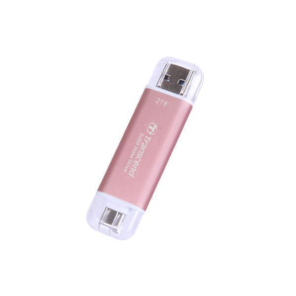 Transcend transcend ts2tesd310p esd310p external ssd, 2 tb, usb 10gbps, type c a, 1050 950 mb s, pink