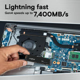 Crucial ct500t500ssd8 t500 ssd, 500 gb, m.2 2280, pcie 4.0 nvme, 7300 6800 mb s, no hs - afbeelding 2
