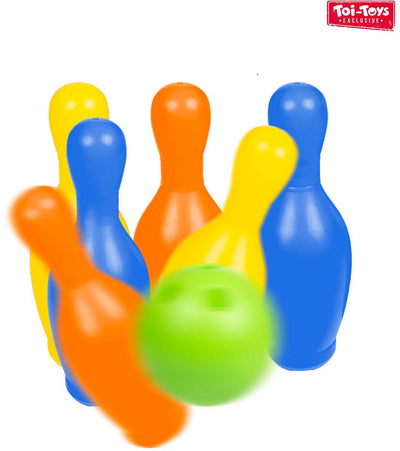 Toi-toys bowlingset gekleurd, 7dlg.