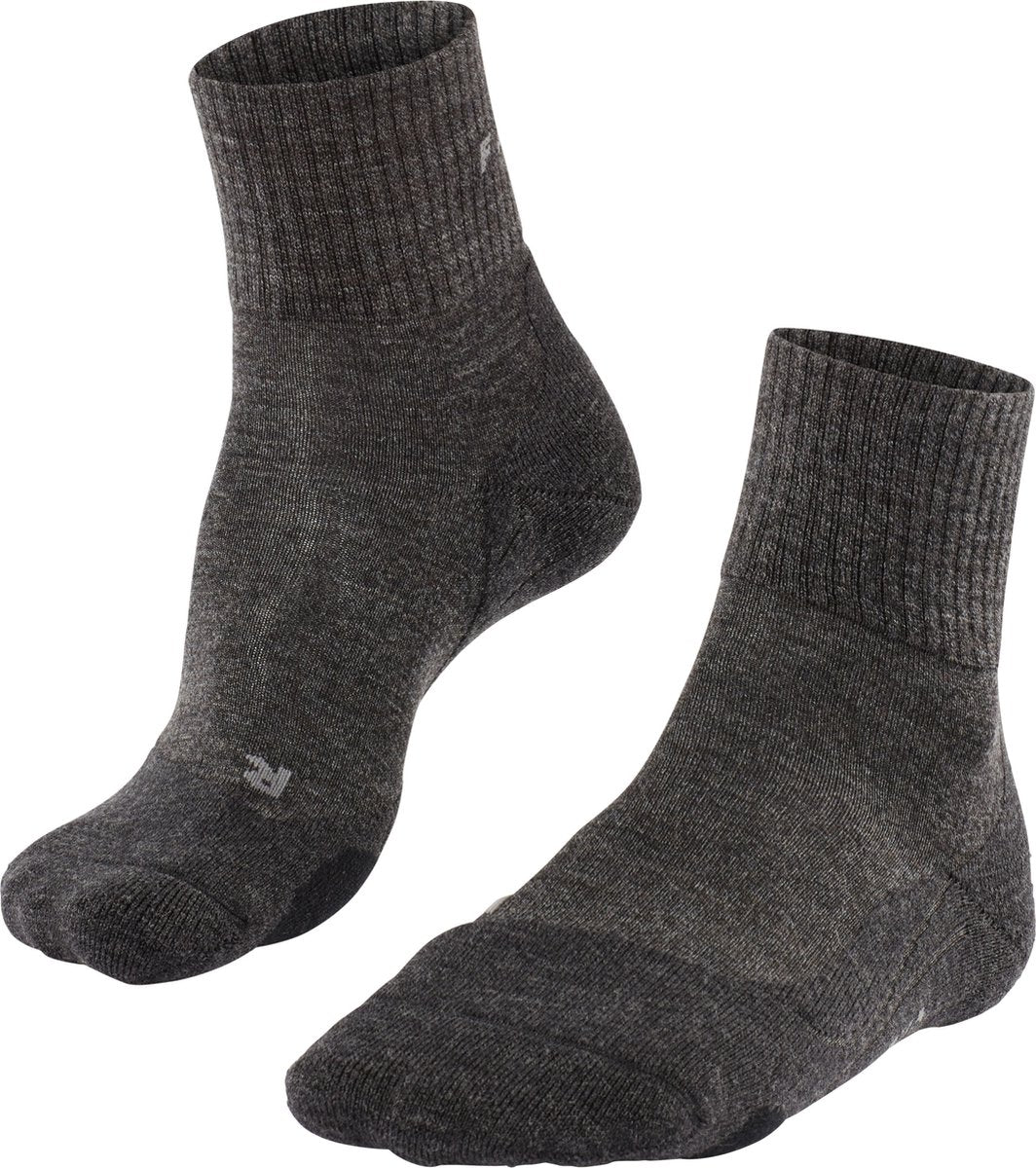 Falke tk2 wool short anti-blaar dik wol functioneel materiaal wandelsokken heren grijs - maat 46-48