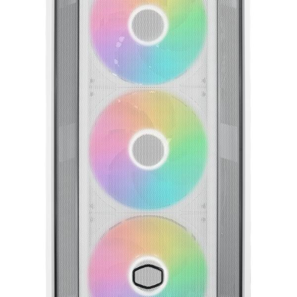Cooler master masterbox 600 midi tower behuizing (wit | 2x usb-a | 1x usb-c | rgb | tempered glass)