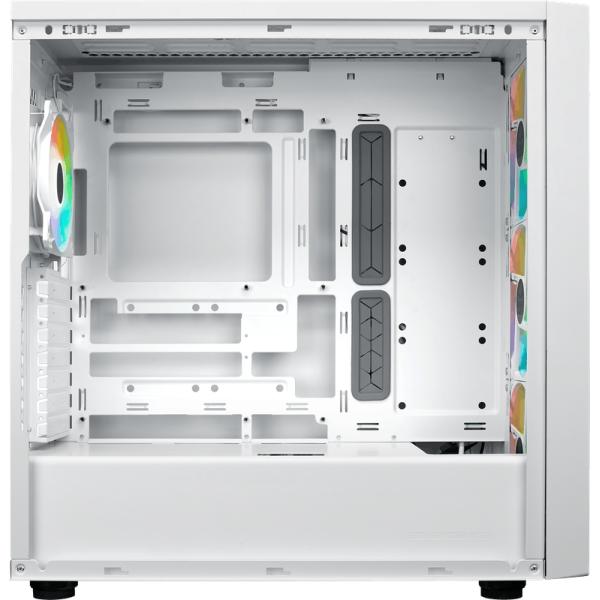 Cooler master masterbox 600 midi tower behuizing (wit | 2x usb-a | 1x usb-c | rgb | tempered glass)