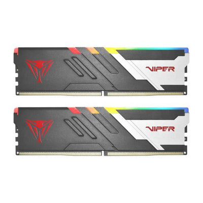 Patriot 64 gb ddr5-6000 (2x 32 gb) dual-kit werkgeheugen (zwart, pvvr564g600c30k, viper venom rgb, intel xmp, amd expo))