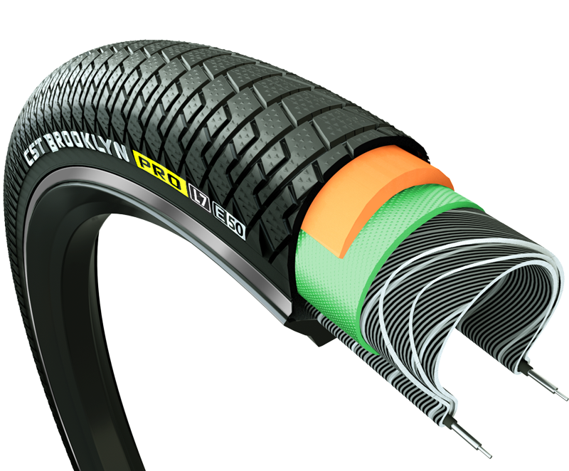 Cst buitenband brooklyn pro cargo 26 x 2.15 55-559 - zwart met reflectie