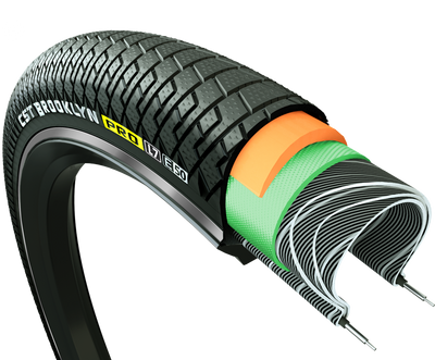 Cst buitenband brooklyn pro cargo 26 x 2.15 55-559 - zwart met reflectie