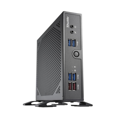 Shuttle ds50u xpc slim barebone pc, intel celeron 7305, ddr5, 2.5gbit + 1gbit, fanless, 24 7, 90 w