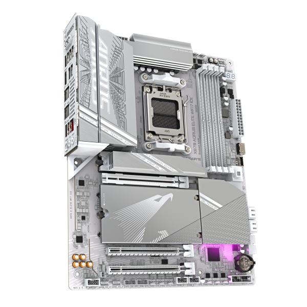 Gigabyte x870 aorus elite wifi7 ice socket am5 moederbord (zilver, raid, 2,5gb-lan, wi-fi 7, bt, sound, atx)
