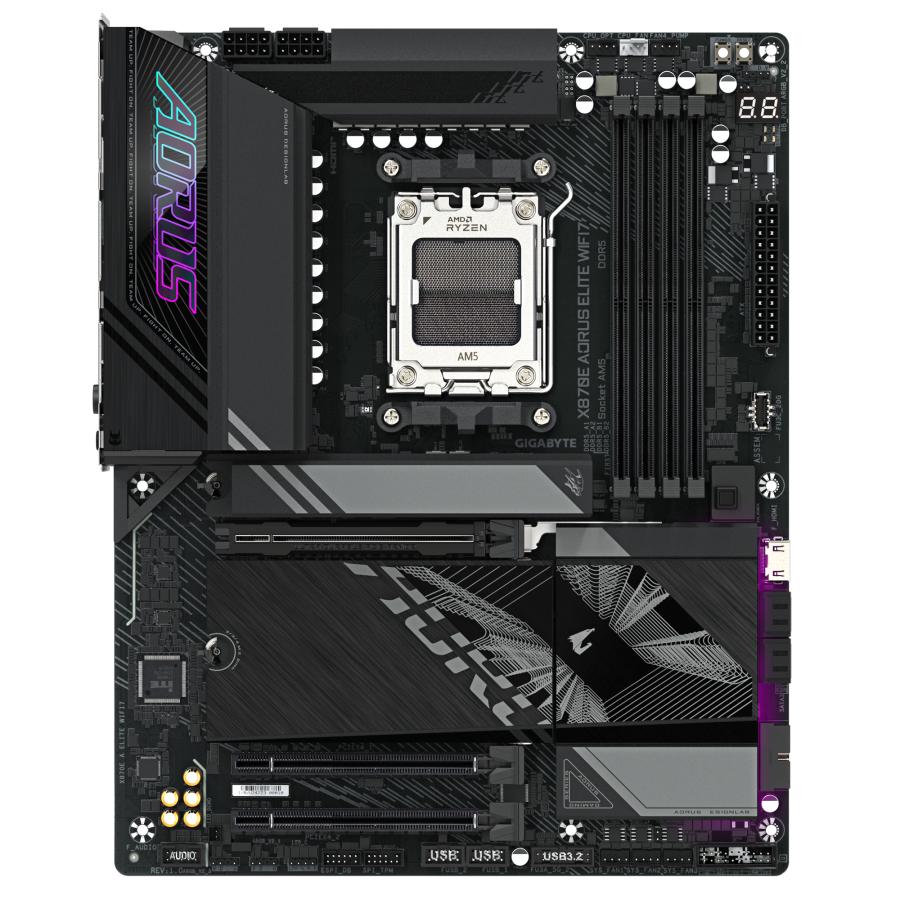 Gigabyte gigabyte x870e a elite wifi7, atx, amd am5, x870, 4x ddr5, usb4, 2.5 gbe, wi-fi 7, pcie 5.0