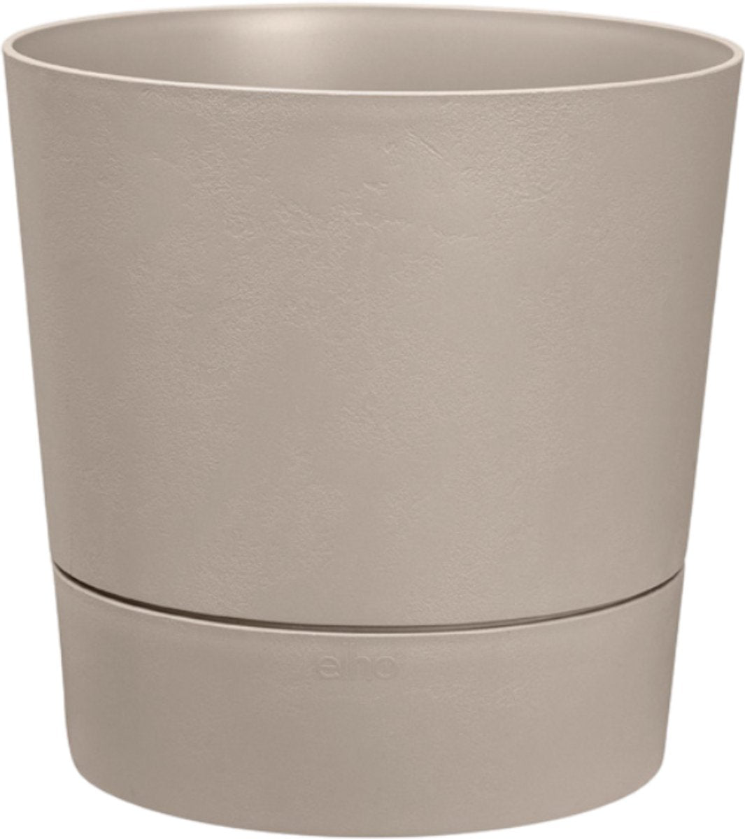 Elho foss rond 35cm - bloempot voor binnen - 100% gerecycled plastic - ø 34.5 x h 34.1 - paddenstoel beige