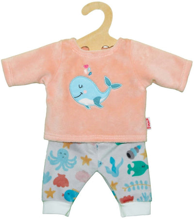 Heless poppenpyjama walvis bobby - nachtkleding 28-35 cm.