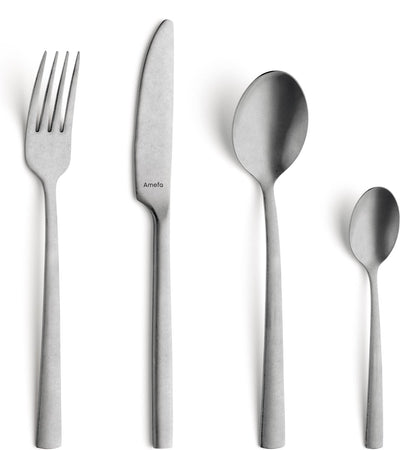 Amefa manille vintage stonewashed -16 delige bestekset - 4 persoons- 18 0 chroomstaal – cadeauverpakking