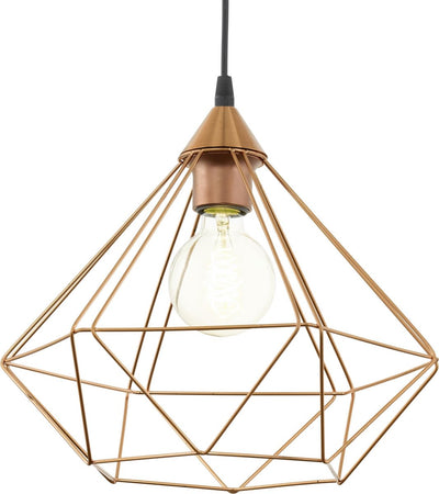 Eglo tarbes hanglamp - e27 - ø 32,5 cm - zwart koper