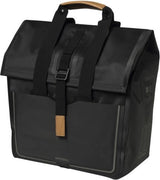 Basil Urban Dry Shopper - waterdichte fietsshopper, vegan leather details, verstelbare sluiting, reflectie, mat zwart - afbeelding 1