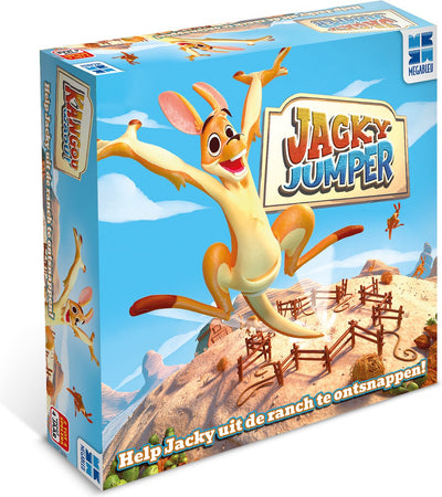 Megableu jacky jumper - jacky jumper - grappig actiespel met stuiterende kangoeroes - kinderspel vanaf 5 jaar - 2-4 spelers - met trampoline speelveld