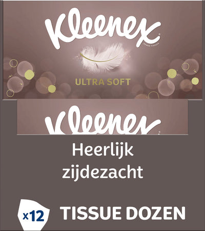Kleenex zakdoekjes - ultra soft - 12 x 64 stuks - 768 tissues - extra zacht voor je huid - voordeelverpakking