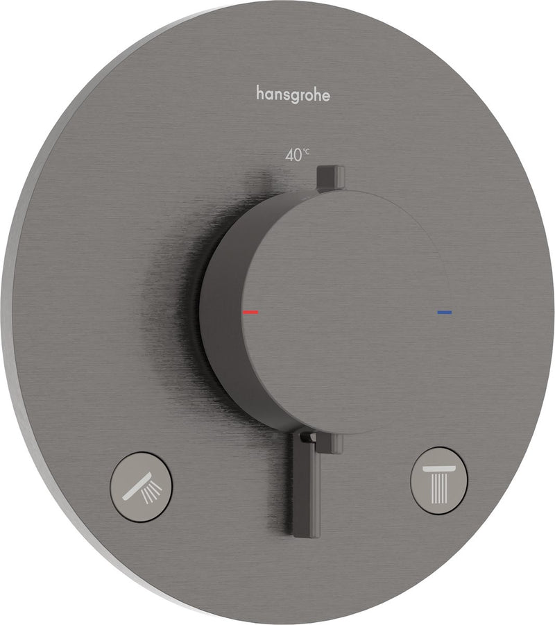 Hansgrohe ecostat comfort s - inbouwthermostaat - ecostat thermostaat - voor 2 functies - brushed black chrome