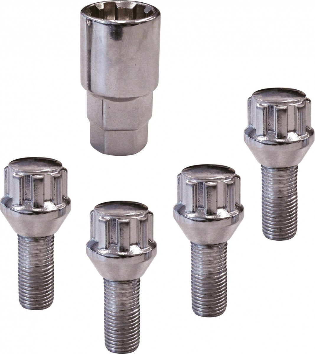 Carpoint anti-diefstal wielbouten – conisch – 4 stuks – m12 x 1.5 x 26 mm – beschermt velgen – sterk veilig