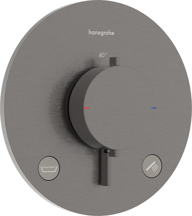 Hansgrohe ecostat comfort s - inbouwthermostaat - 2 functies - douche thermostaat - zekerheidscombinatie en1717 - brushed black chrome