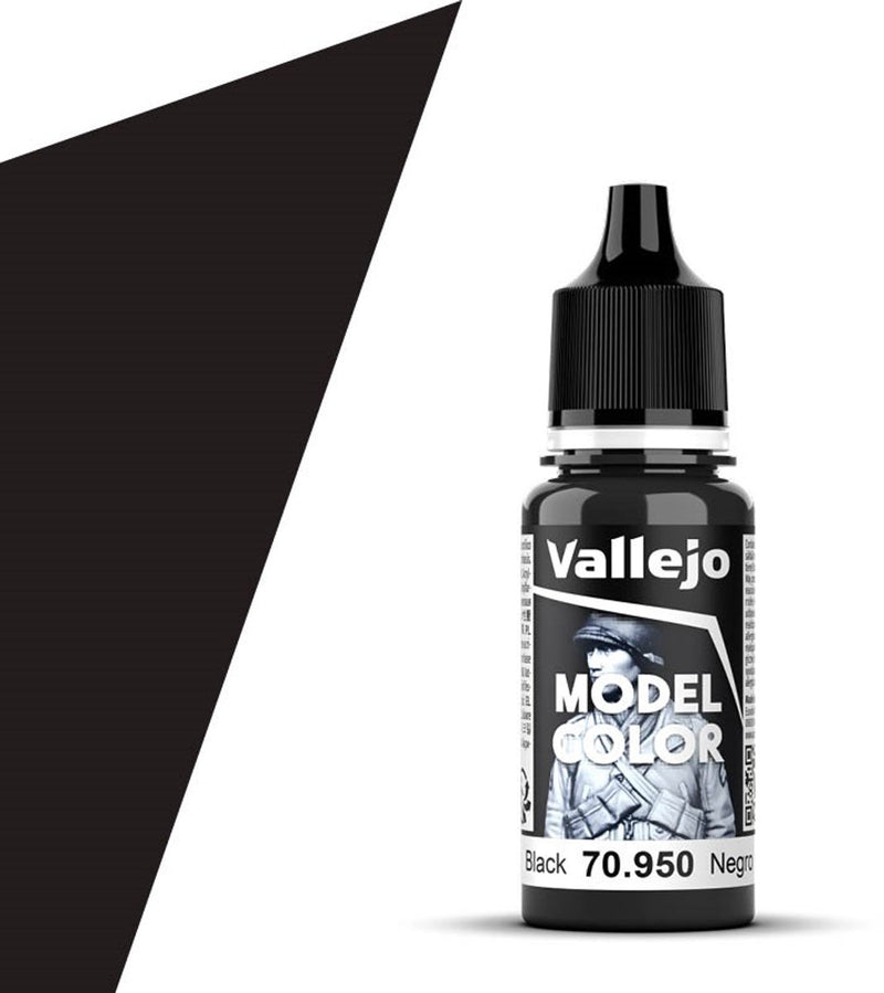 Vallejo hobbyverf acrylverf - 70950 model color black - acryl verf flesje - 18 ml
