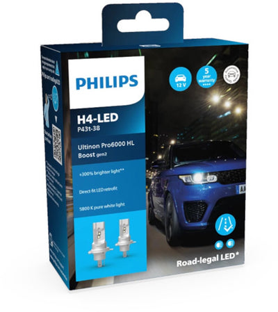 Philips ultinon pro6000 hl boost gen2 h4 led set 11342u60b2x2