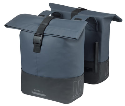 Basil dubbele fietstas cove 28-32l 14 x 29 x 36 cm - blauw zwart
