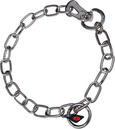 Hs sprenger dog collar silver 3 mm links semi-long (45 cm)