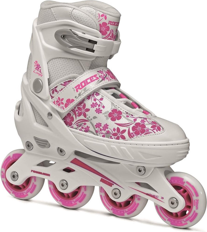 Compy 8.0 inlineskates softboot meisjes wit roze maat 38-41