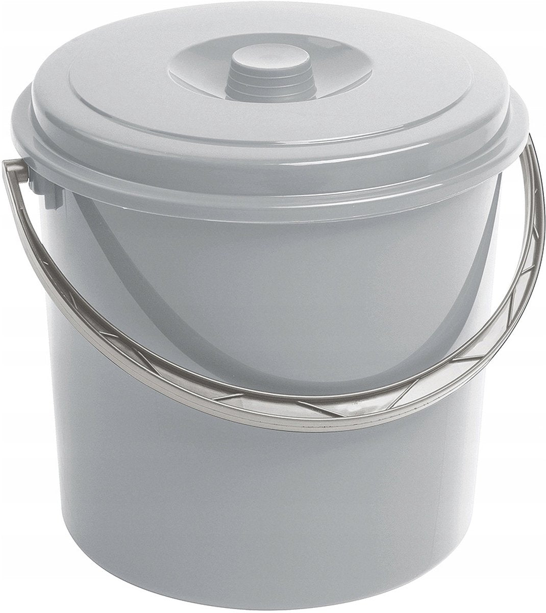 Curver - emmer met deksel 12l - comfortabele handgreep - grijs - 241750