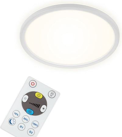 Briloner slim - led plafonniére - plafondlamp dimbaar - met achtergrondverlichting - incl. afstandsbediening - 18 watt - 2400 lumen - wit