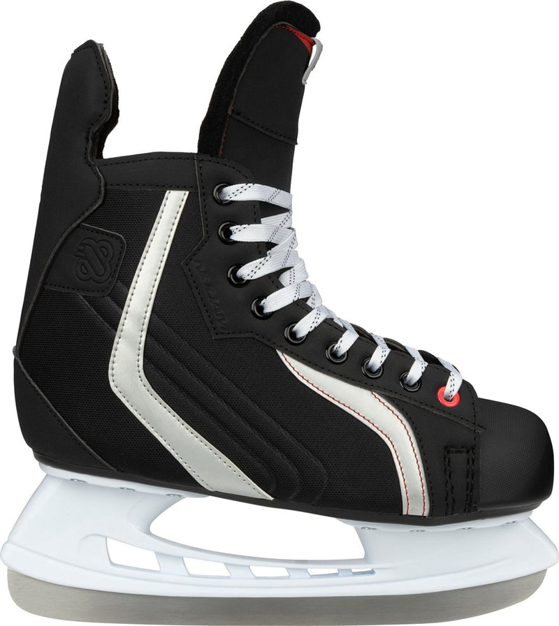Nijdam ijshockeyschaats deluxe - volwassenen - zwart zilvergrijs - maat 40