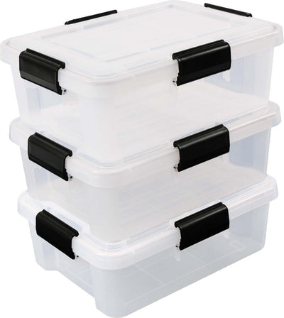 Iris airtight opbergbox - 10l - stapelbaar - luchtdicht - kunststof - transparant - set van 3