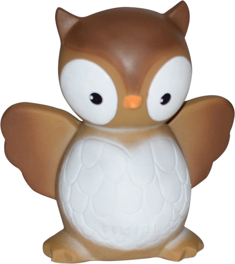 Tikiri mijn eerste bosdiertje - uil - natuurlijk rubber - met belletje - 0 jaar
