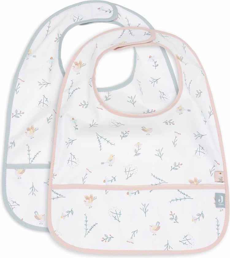 Jollein - baby slab waterproof - slabbetjes - lovely birds - 2 stuks