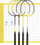 Get go badminton set - 4 spelers - net ca. 60 x 400cm - hoogte verstelbaar