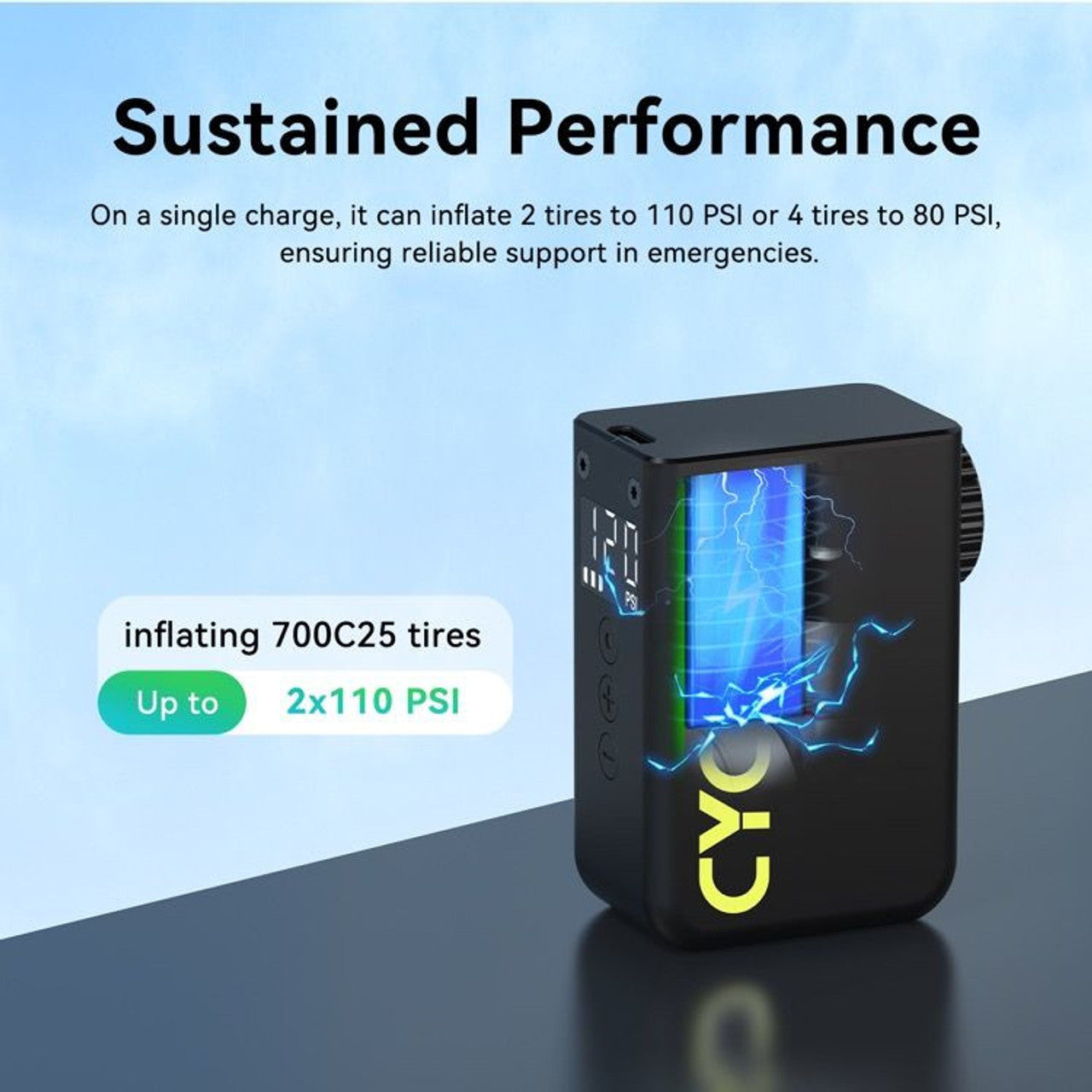 Cycplus elektrische accupomp as2 ultra - zwart