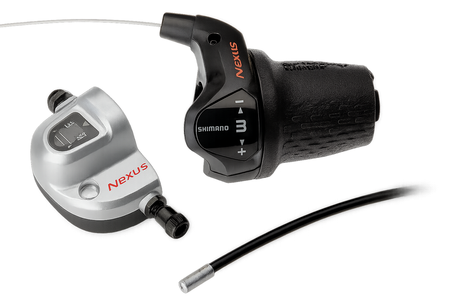 Shimano draaiversteller 3 speed nexus sl-3s42e met kabels (1850 mm) en clickbox - zwart (werkplaatsverpakking)