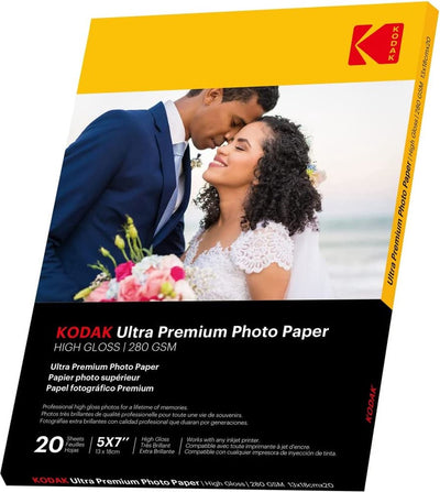 Kodak - 20 vellen fotopapier 280 g m², glanzend, formaat 13 x 18 cm, inkjetprinting - 9891175