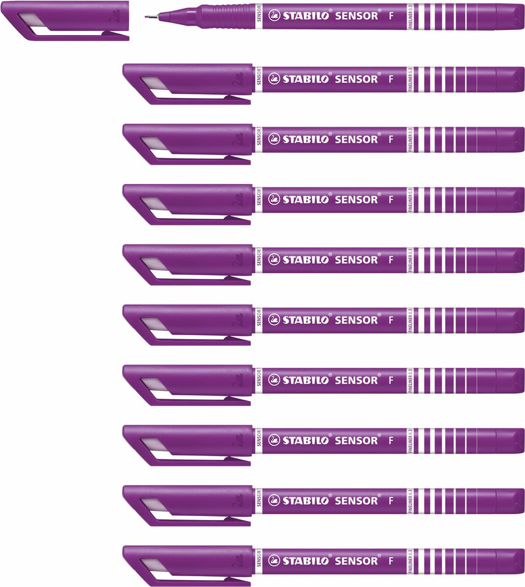 Stabilo sensor - fineliner 0,3 mm - lila - doos 10 stuks