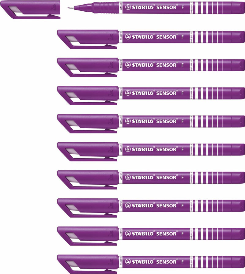 Stabilo sensor - fineliner 0,3 mm - lila - doos 10 stuks
