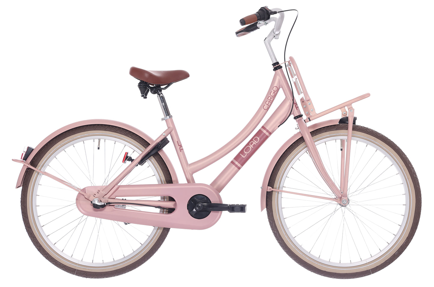 Bikefun kinderfiets load 24 inch met nexus 3 versnelling remnaaf - mahogany-roze