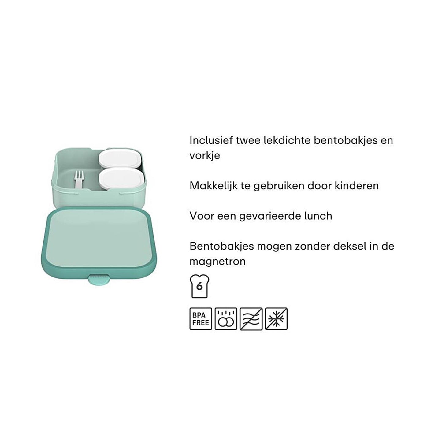 Mepal bento lunchbox groot campus - 1.25 l - inclusief 2 uitneembare lekdichte bentobakjes vorkje - animal friends