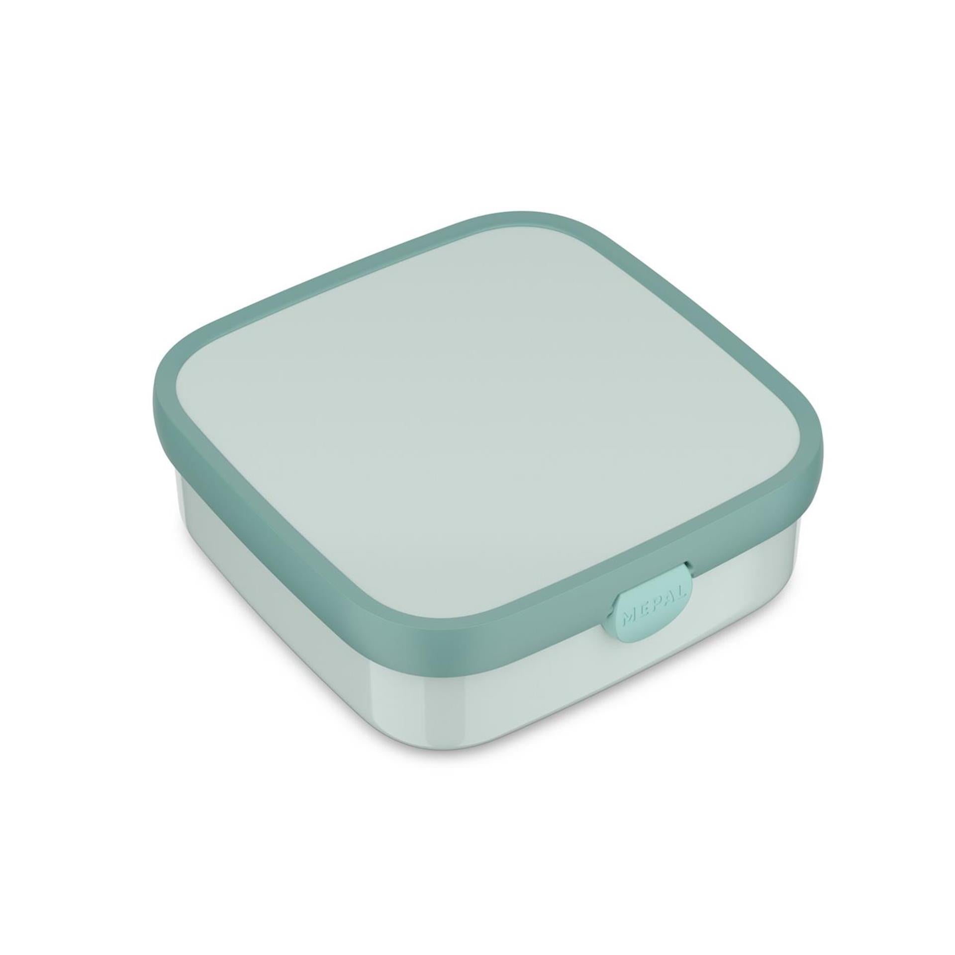 Mepal bento lunchbox groot campus - 1.25 l - inclusief 2 uitneembare lekdichte bentobakjes vorkje - cool mint