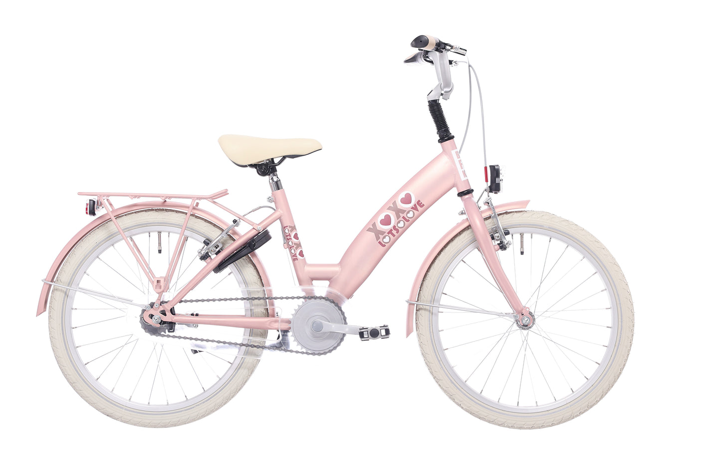 Bikefun kinderfiets lots of love 20 inch met remnaaf - mahogany roze