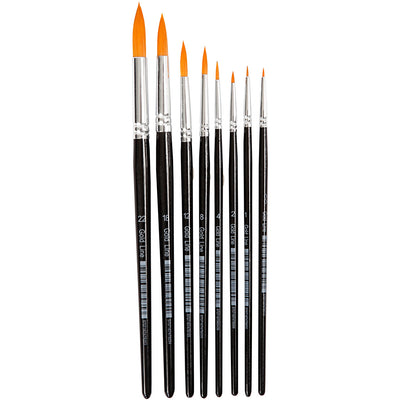 Creativ company gold line acryl penselen rond set 8 stuks
