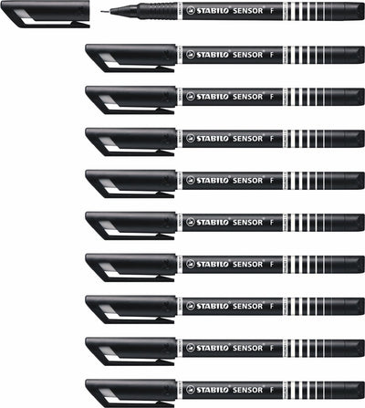 Stabilo sensor - fineliner 0.3 mm - zwart - doos 10 stuks