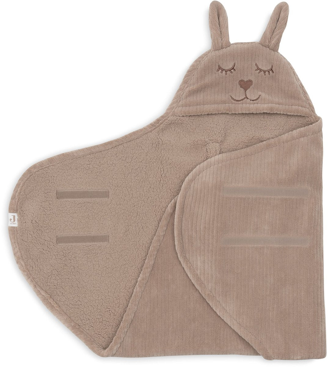 Jollein baby wikkeldeken - 100x105cm - bunny cloudy rib - milky coffee