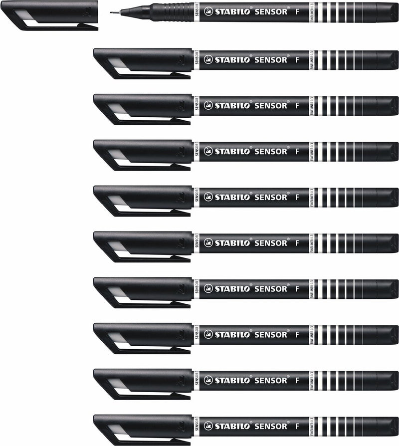 Stabilo sensor - fineliner 0.3 mm - zwart - doos 10 stuks