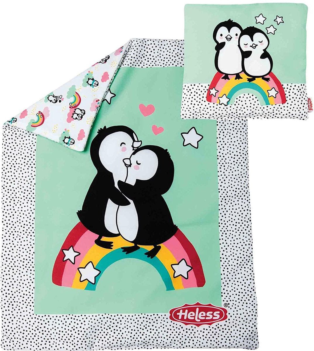 Heless poppendeken pinguin met kussen