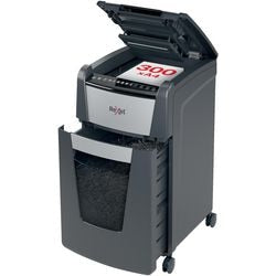 Rexel optimum autofeed+ 300m fluisterstille papierversnipperaar - p5 microsnippers - automatische invoer tot 300 vel - 60l - zwart